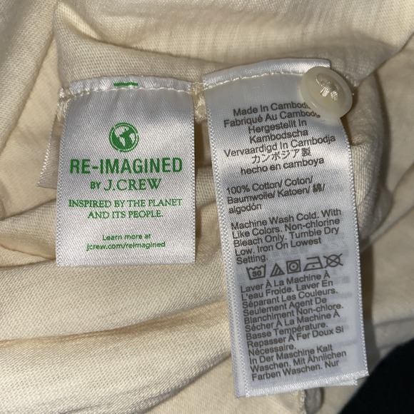 J. Crew Mens Shirt Large Garment Dyed Harbor Baywood Ivory Slub Cotton Collared - Picture 7 of 10